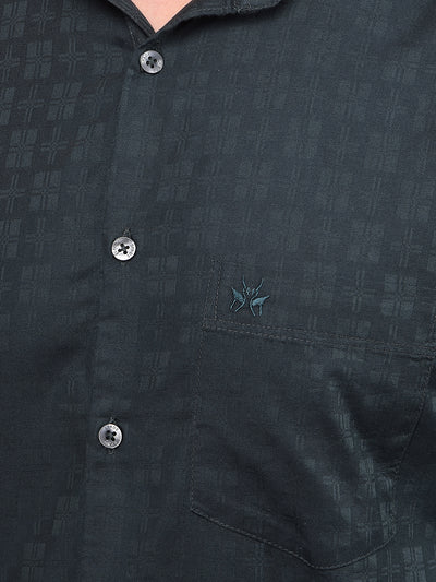 Green Printed Shirt-Men Shirts-Crimsoune Club