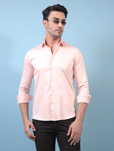 Men's Peach Shirt-Men Shirts-Crimsoune Club