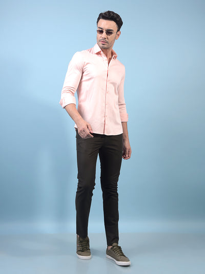 Men's Peach Shirt-Men Shirts-Crimsoune Club