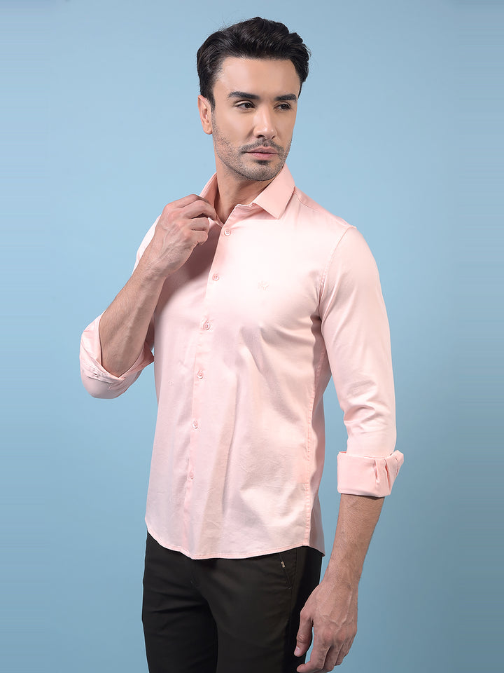 Men's Peach Shirt-Men Shirts-Crimsoune Club