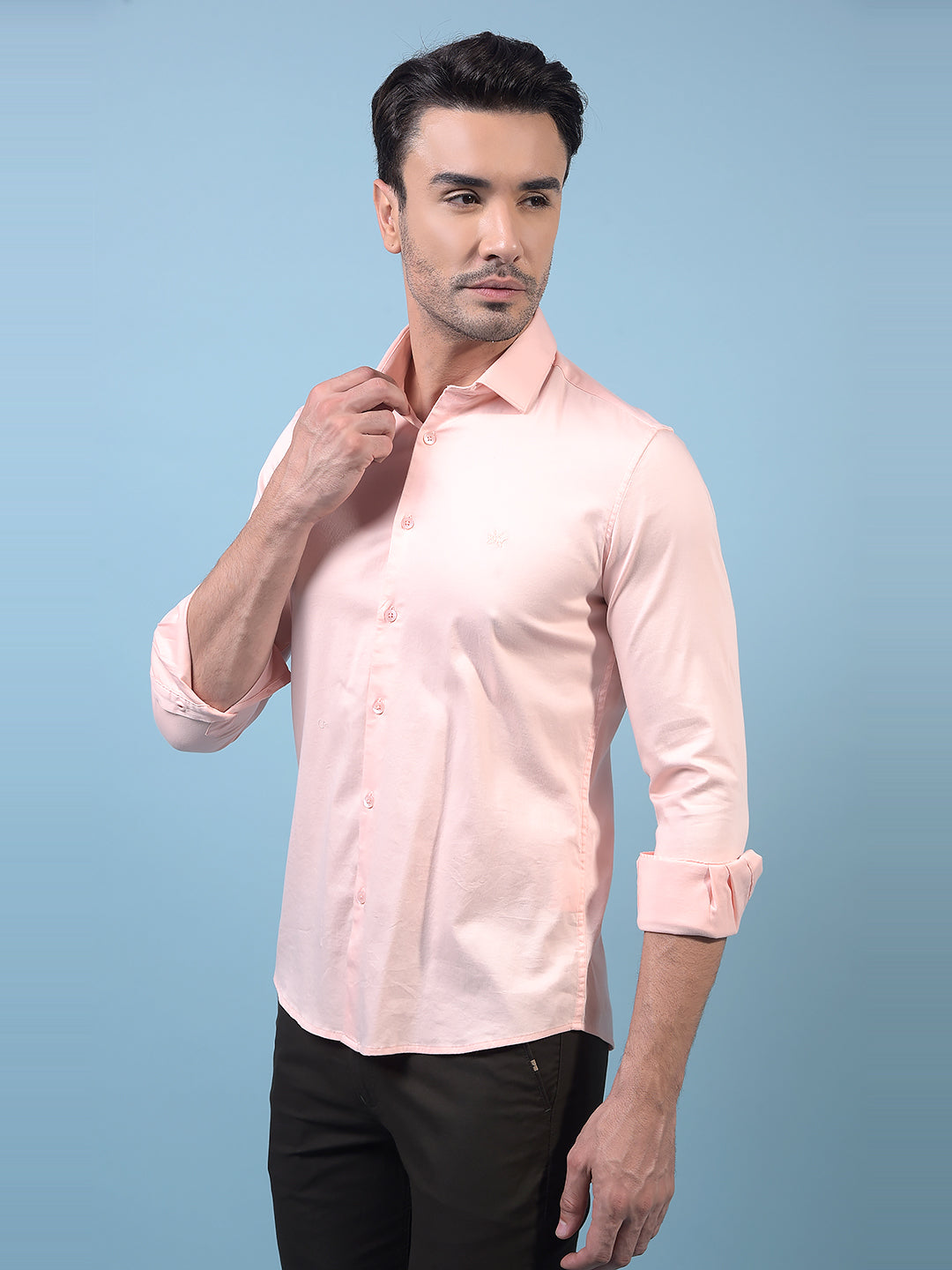 Men's Peach Shirt-Men Shirts-Crimsoune Club