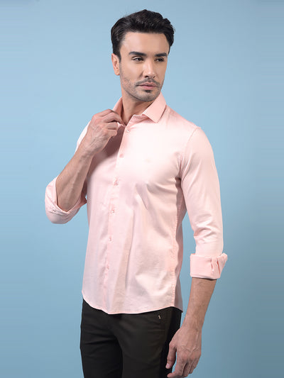 Men's Peach Shirt-Men Shirts-Crimsoune Club