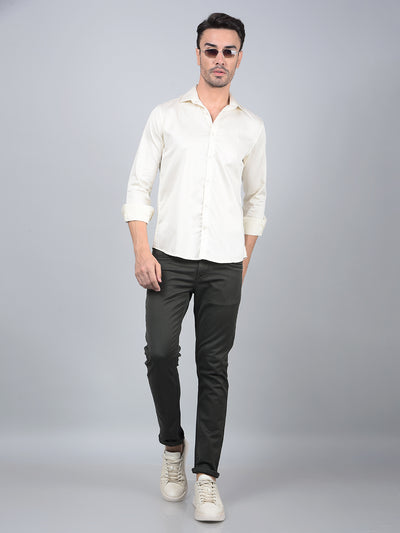 Off White Cotton Shirt-Men Shirts-Crimsoune Club