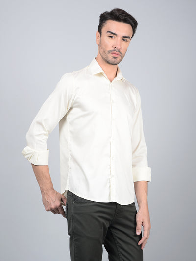 Off White Cotton Shirt-Men Shirts-Crimsoune Club