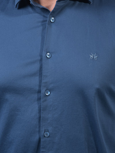 Men's Blue Shirt-Men Shirts-Crimsoune Club