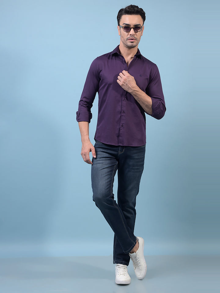 Men's Purple Shirt-Men Shirts-Crimsoune Club