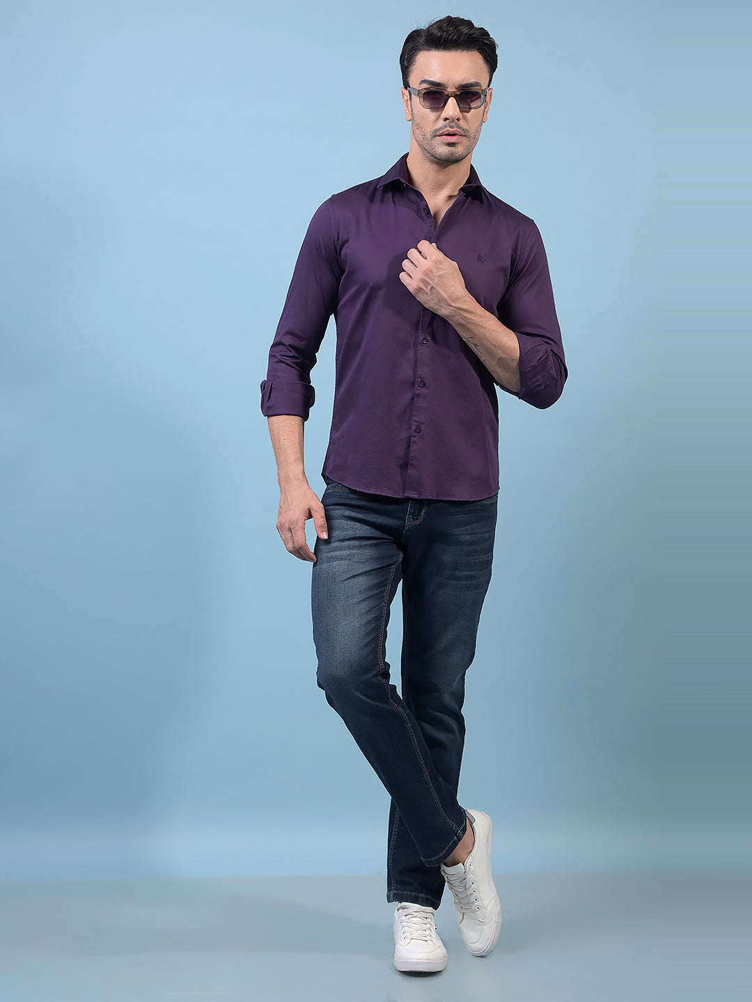 Men's Purple Shirt-Men Shirts-Crimsoune Club