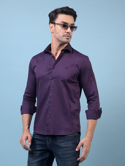 Men's Purple Shirt-Men Shirts-Crimsoune Club