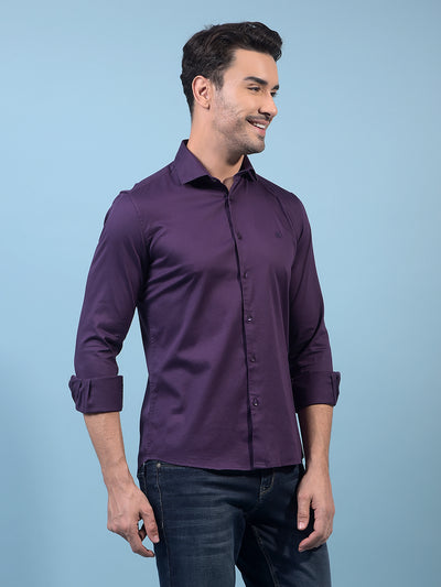 Men's Purple Shirt-Men Shirts-Crimsoune Club