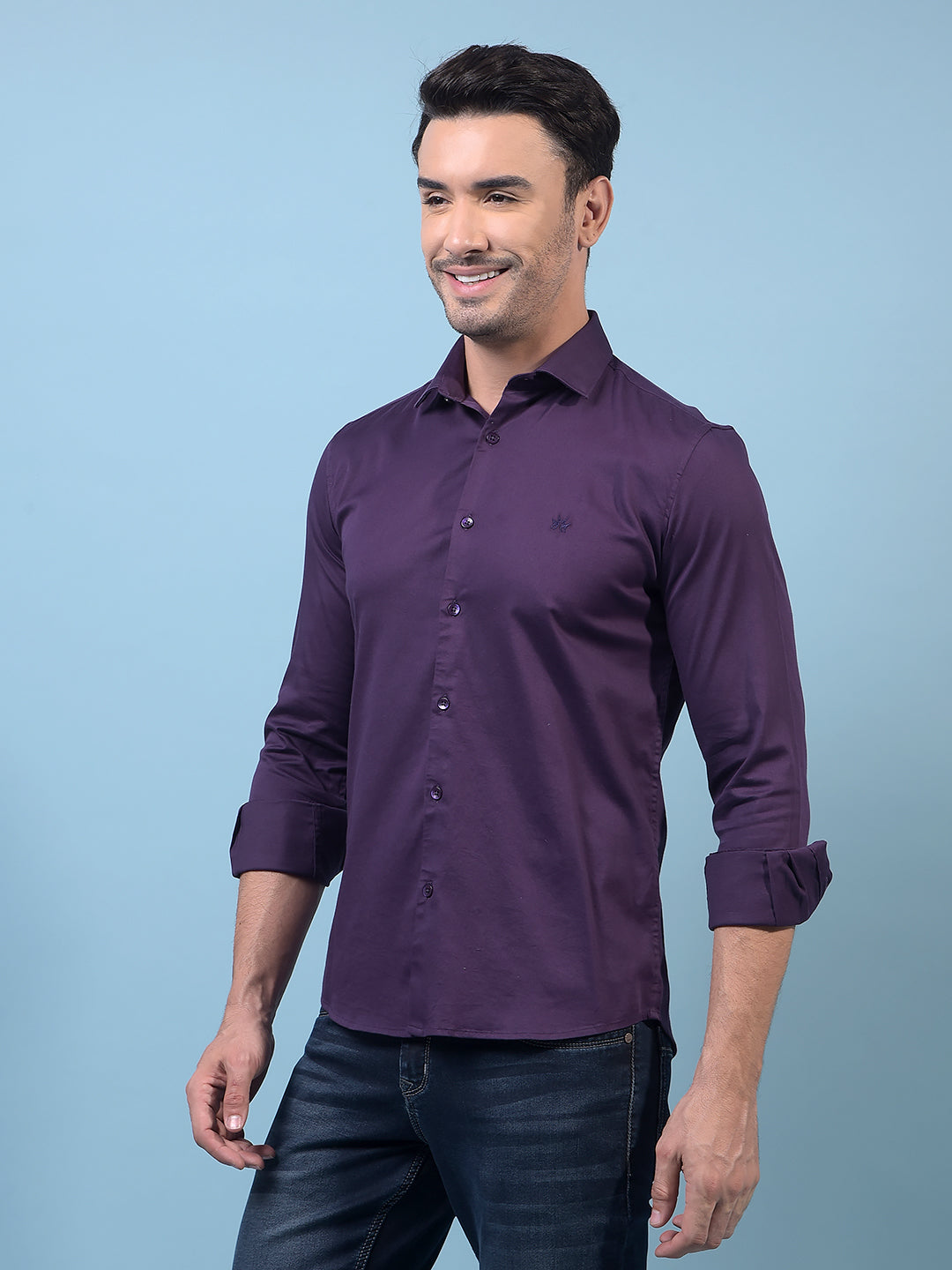 Men's Purple Shirt-Men Shirts-Crimsoune Club