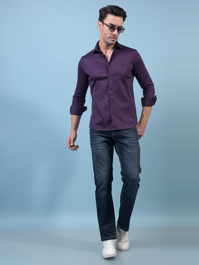 Men's Purple Shirt-Men Shirts-Crimsoune Club