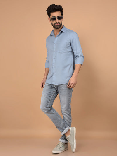 Blue Shirt-Men Shirts-Crimsoune Club