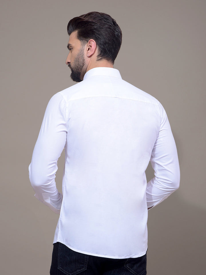 White Modal Shirt-Men Shirts-Crimsoune Club
