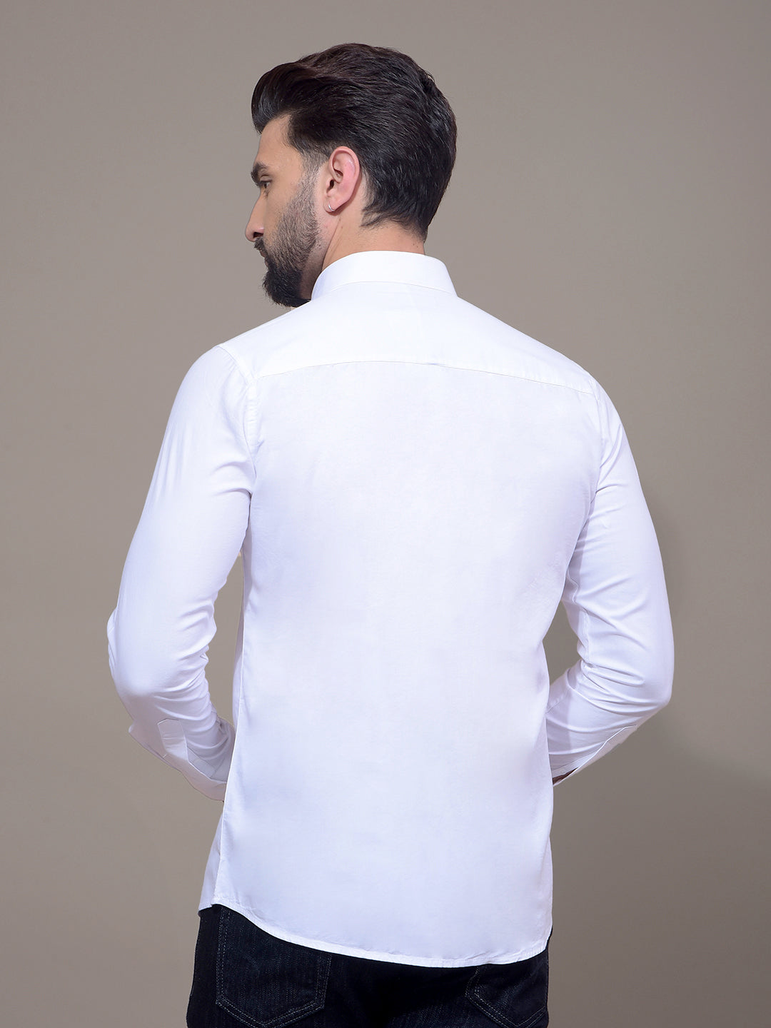 White Modal Shirt-Men Shirts-Crimsoune Club