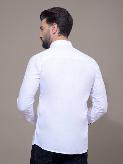 White Modal Shirt-Men Shirts-Crimsoune Club