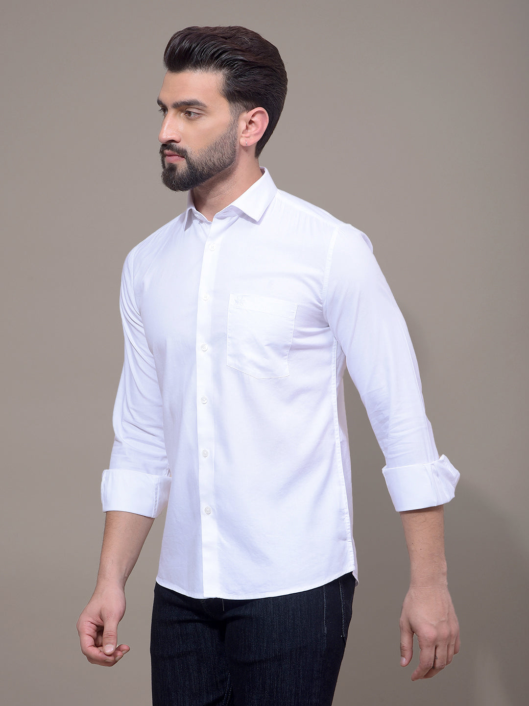 White Modal Shirt-Men Shirts-Crimsoune Club