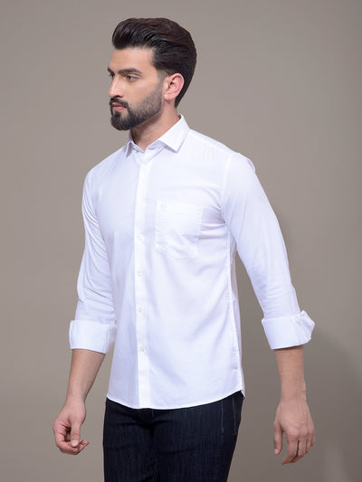 White Modal Shirt-Men Shirts-Crimsoune Club