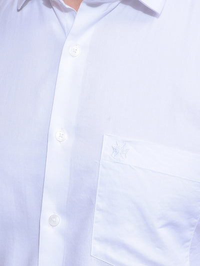 White Modal Shirt-Men Shirts-Crimsoune Club
