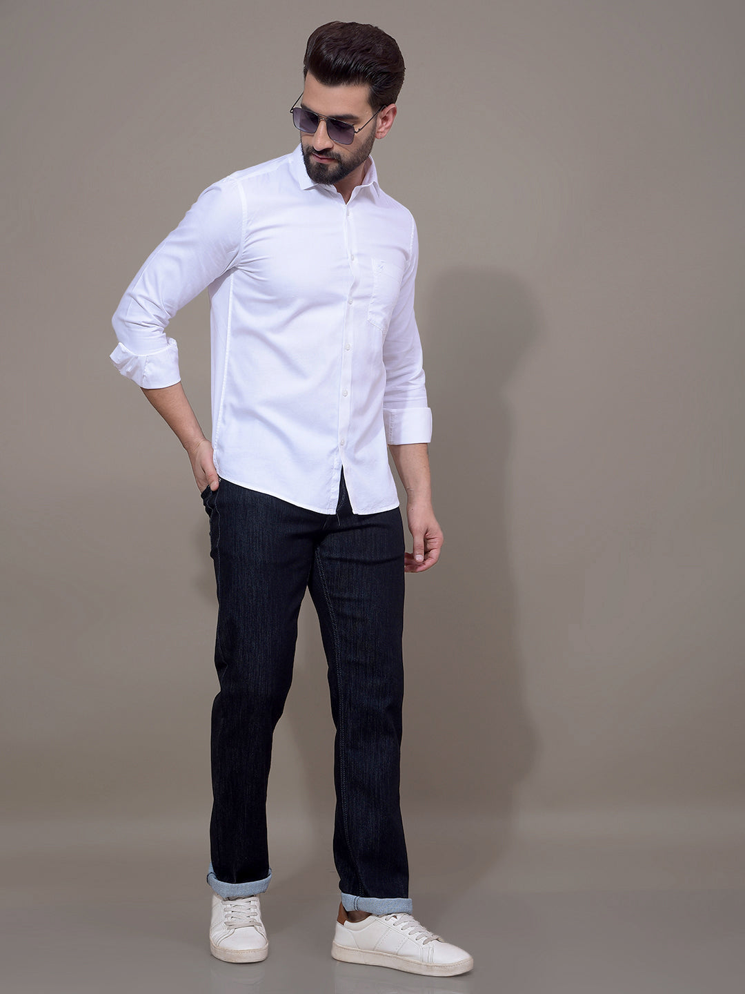 White Modal Shirt-Men Shirts-Crimsoune Club