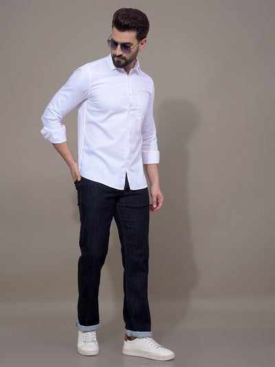 White Modal Shirt-Men Shirts-Crimsoune Club