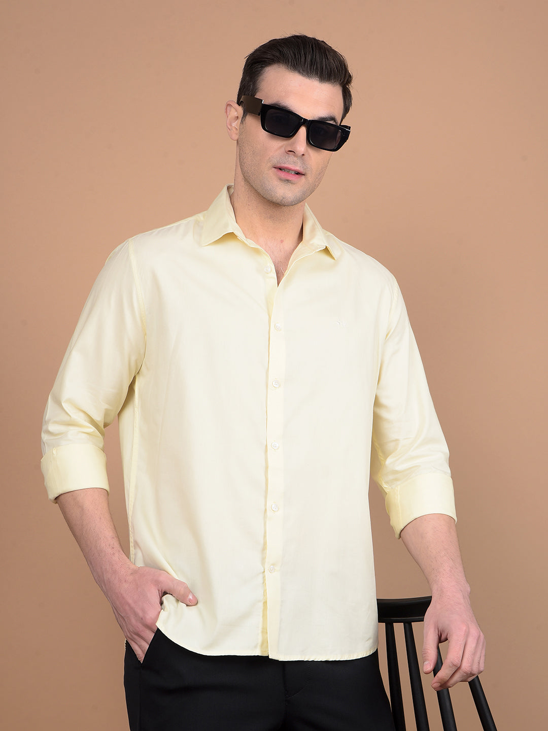 Yellow Modal Shirt-Men Shirts-Crimsoune Club
