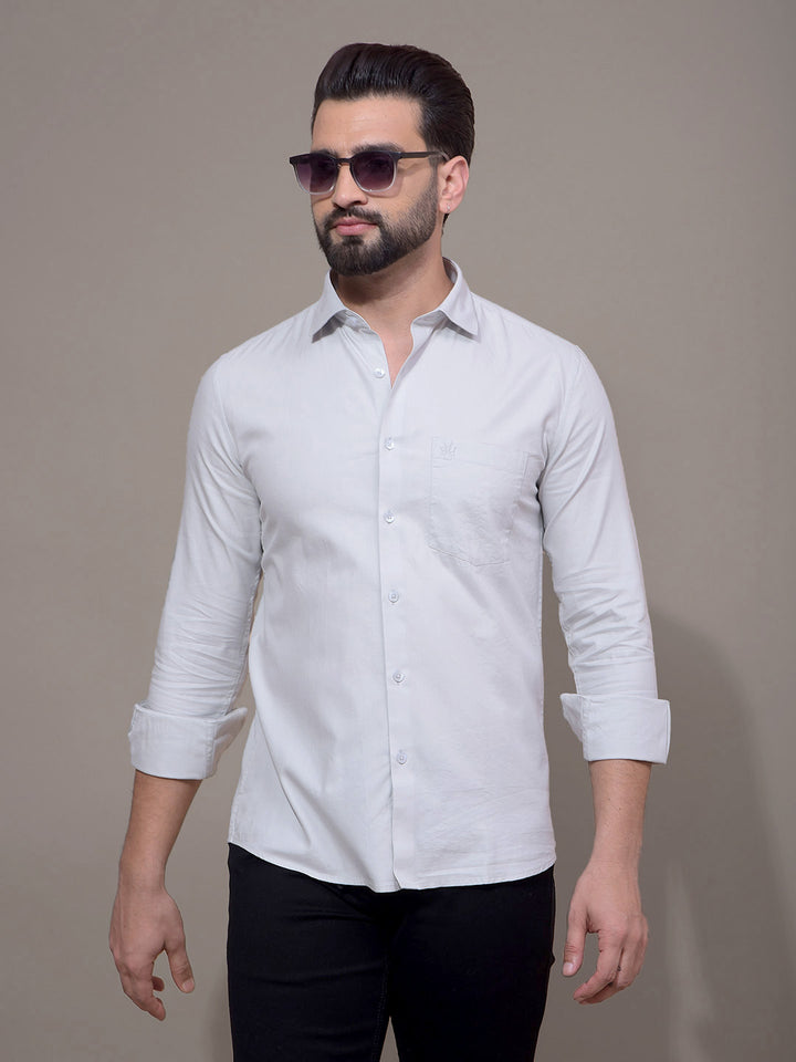 Grey Modal Shirt-Men Shirts-Crimsoune Club