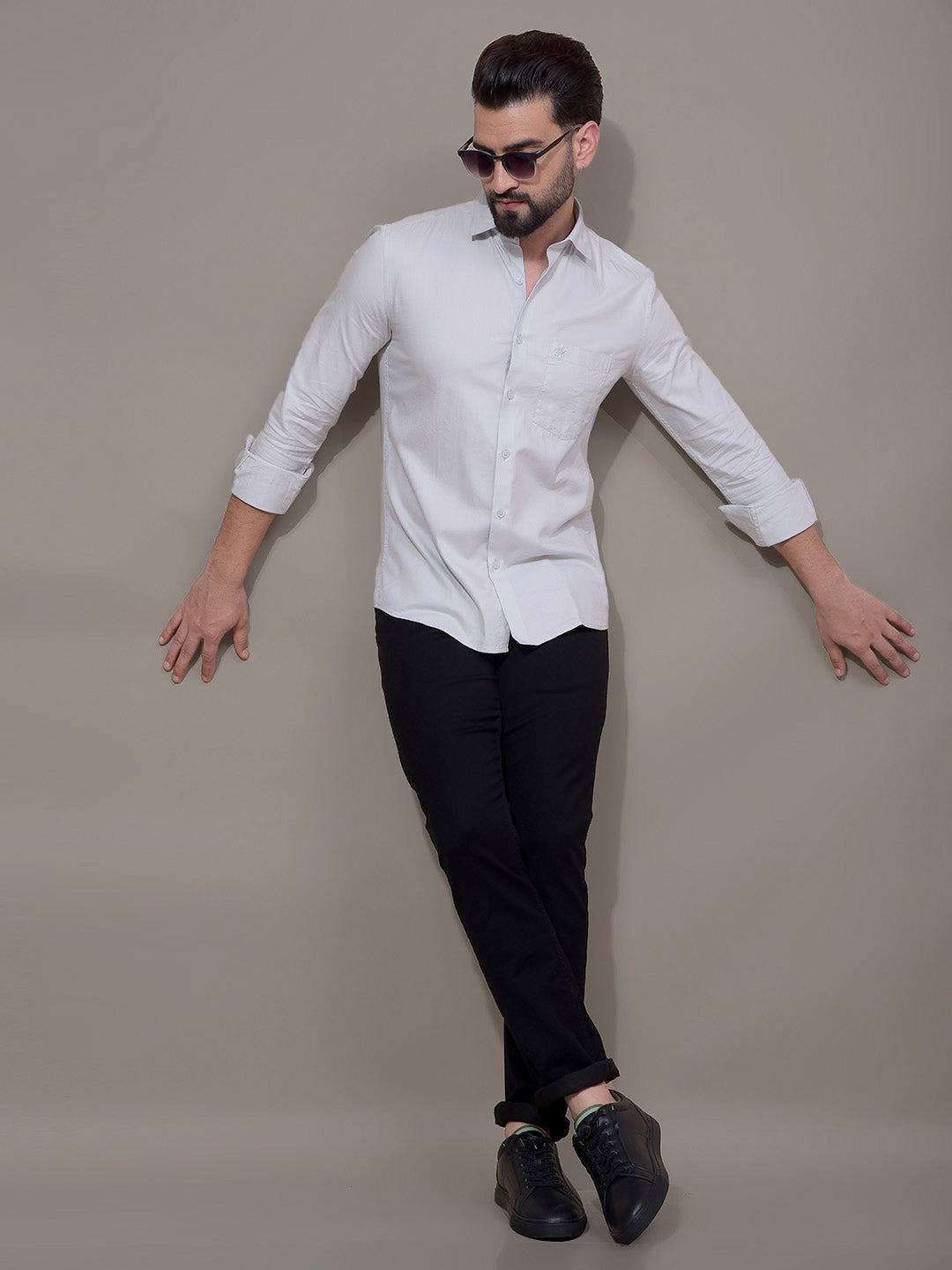 Grey Modal Shirt-Men Shirts-Crimsoune Club