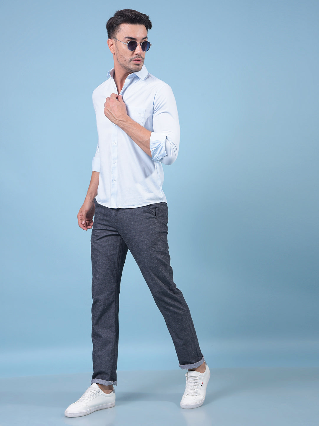 Blue Shirt-Men Shirts-Crimsoune Club