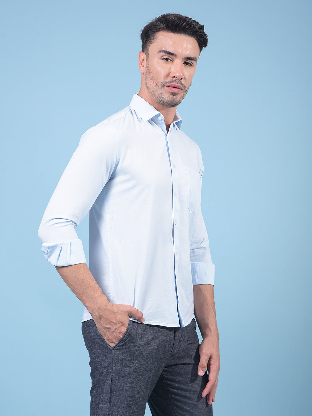 Blue Shirt-Men Shirts-Crimsoune Club