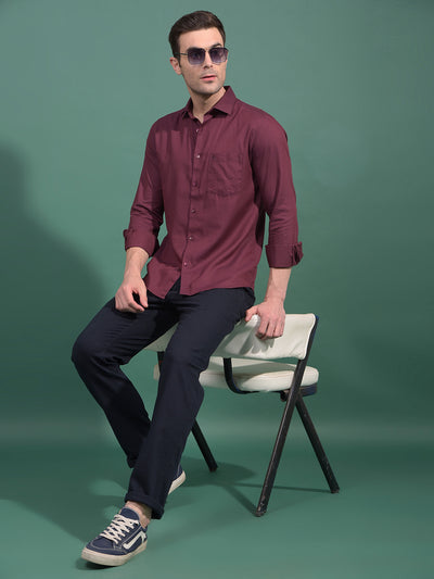 Maroon Modal Shirt-Men Shirts-Crimsoune Club