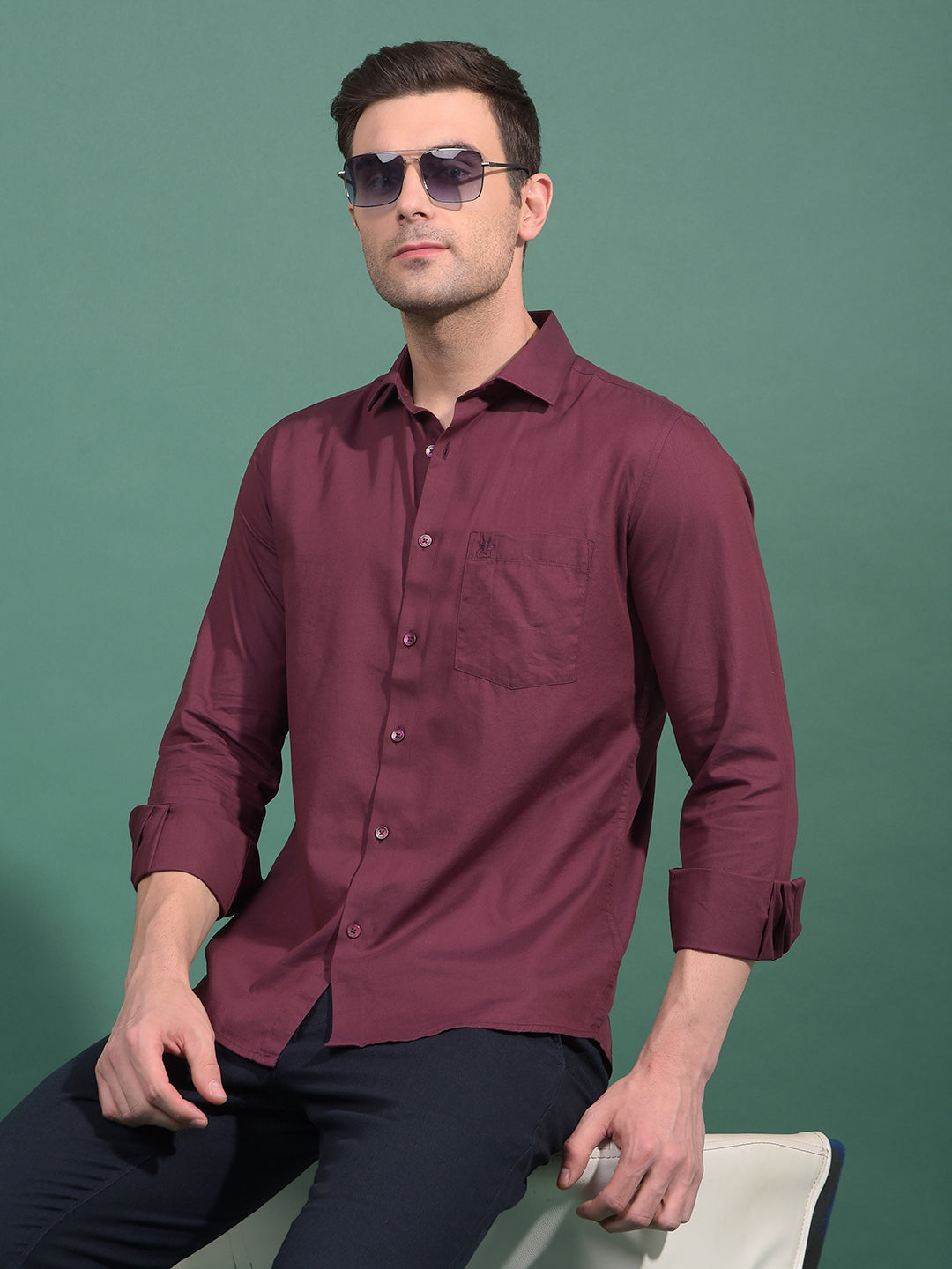 Maroon Modal Shirt-Men Shirts-Crimsoune Club
