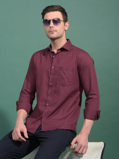 Maroon Modal Shirt-Men Shirts-Crimsoune Club