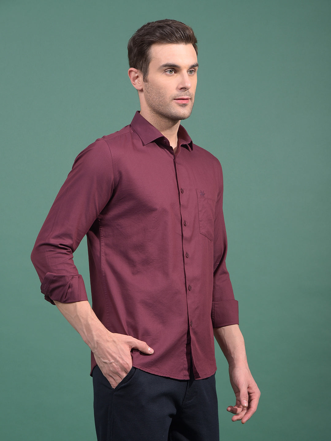 Maroon Modal Shirt-Men Shirts-Crimsoune Club