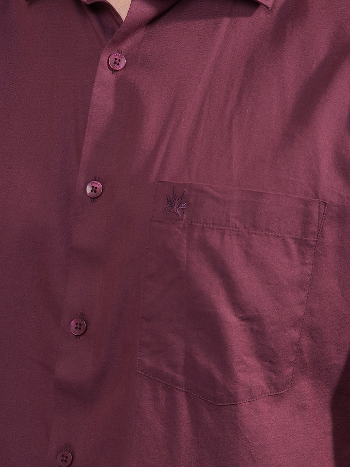 Maroon Modal Shirt-Men Shirts-Crimsoune Club