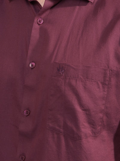 Maroon Modal Shirt-Men Shirts-Crimsoune Club