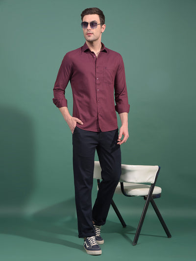 Maroon Modal Shirt-Men Shirts-Crimsoune Club