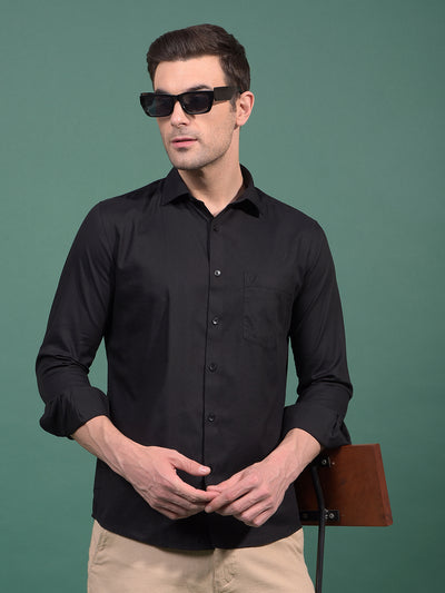 Black Modal Shirt-Men Shirts-Crimsoune Club