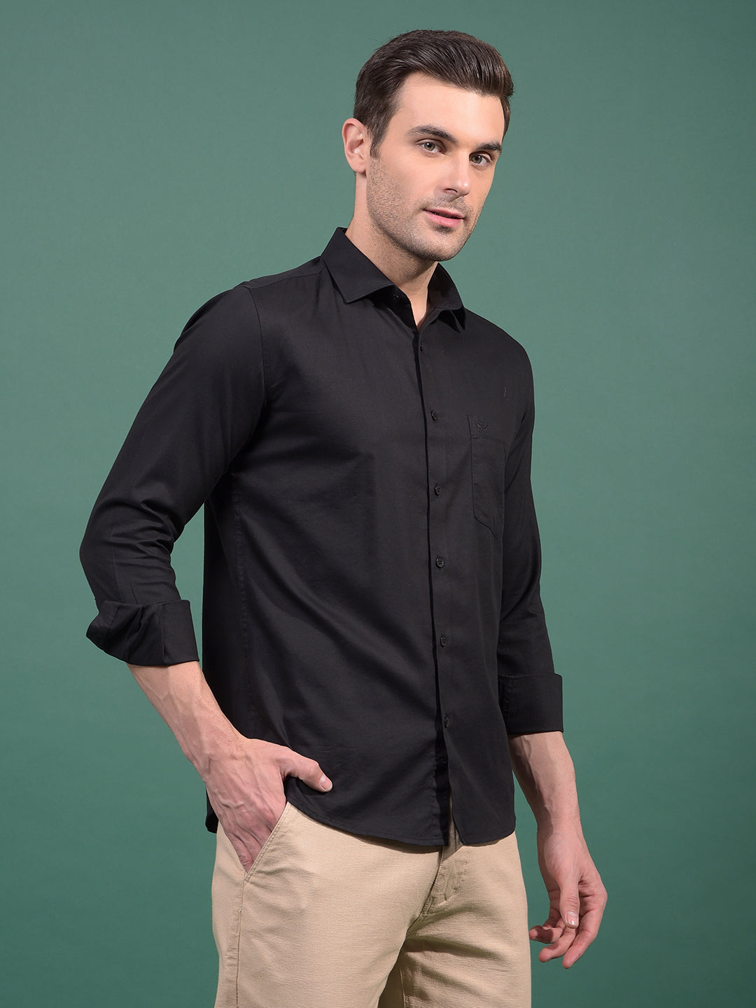 Black Modal Shirt-Men Shirts-Crimsoune Club