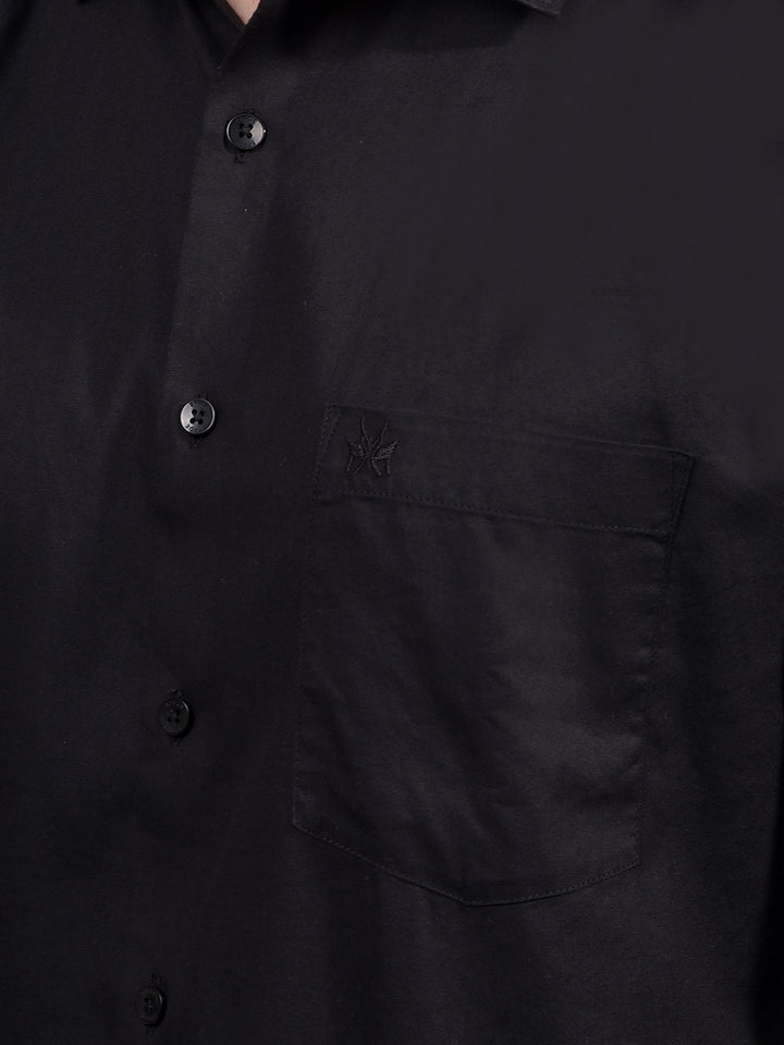 Black Modal Shirt-Men Shirts-Crimsoune Club