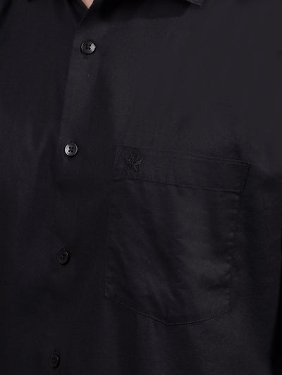 Black Modal Shirt-Men Shirts-Crimsoune Club