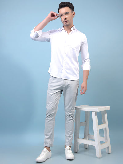 Men's White Shirt-Men Shirts-Crimsoune Club