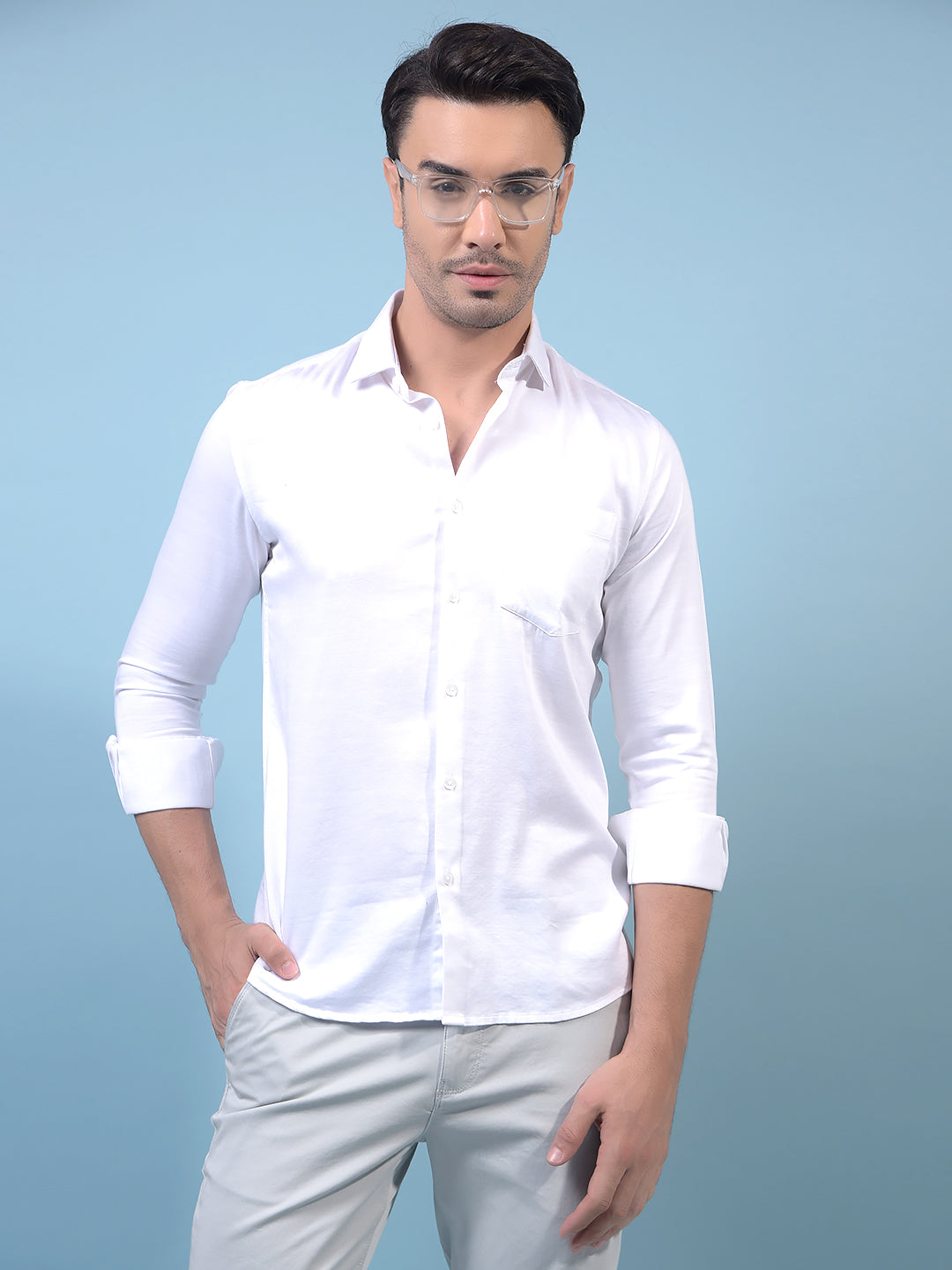Men's White Shirt-Men Shirts-Crimsoune Club