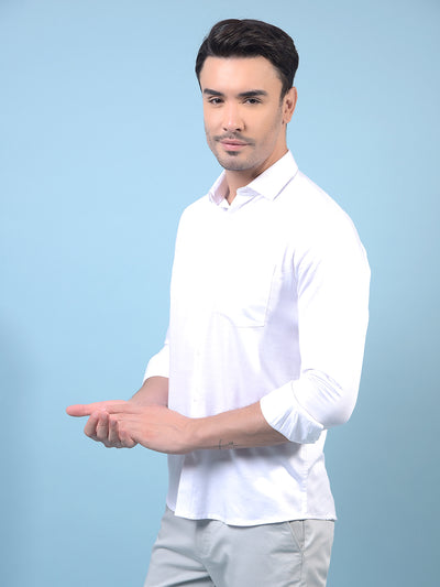 Men's White Shirt-Men Shirts-Crimsoune Club