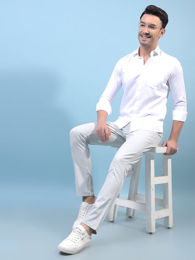 Men's White Shirt-Men Shirts-Crimsoune Club