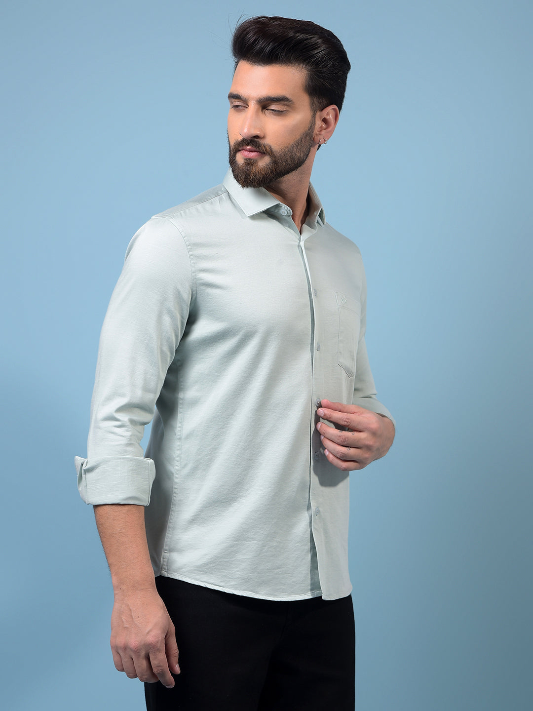 Men's Green Shirt-Men Shirts-Crimsoune Club