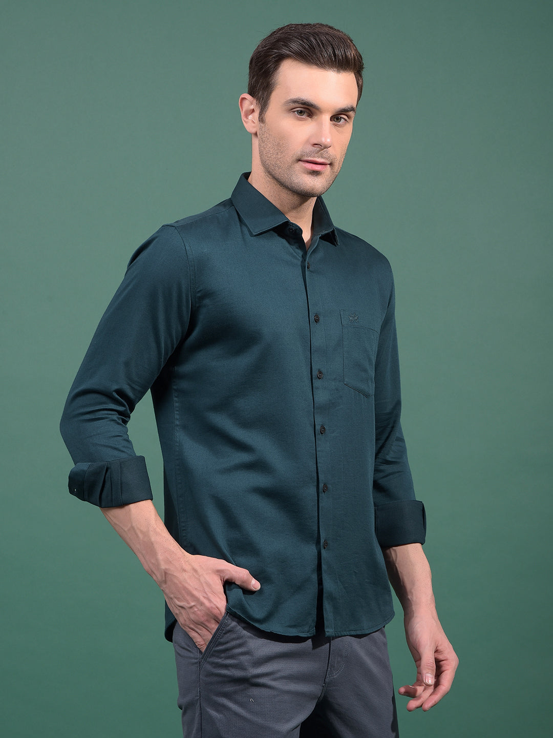 Green Shirt-Men Shirts-Crimsoune Club