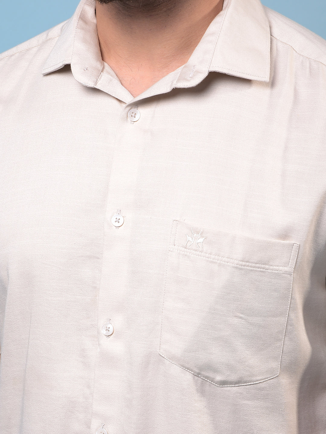 Beige Shirt-Men Shirts-Crimsoune Club