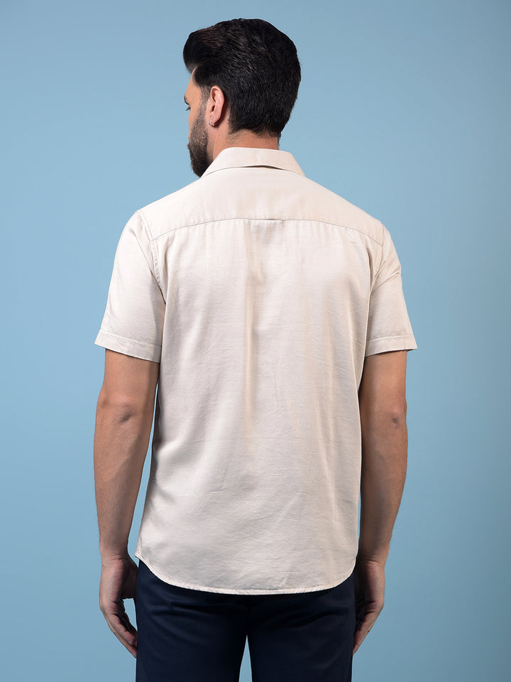 Beige Shirt-Men Shirts-Crimsoune Club