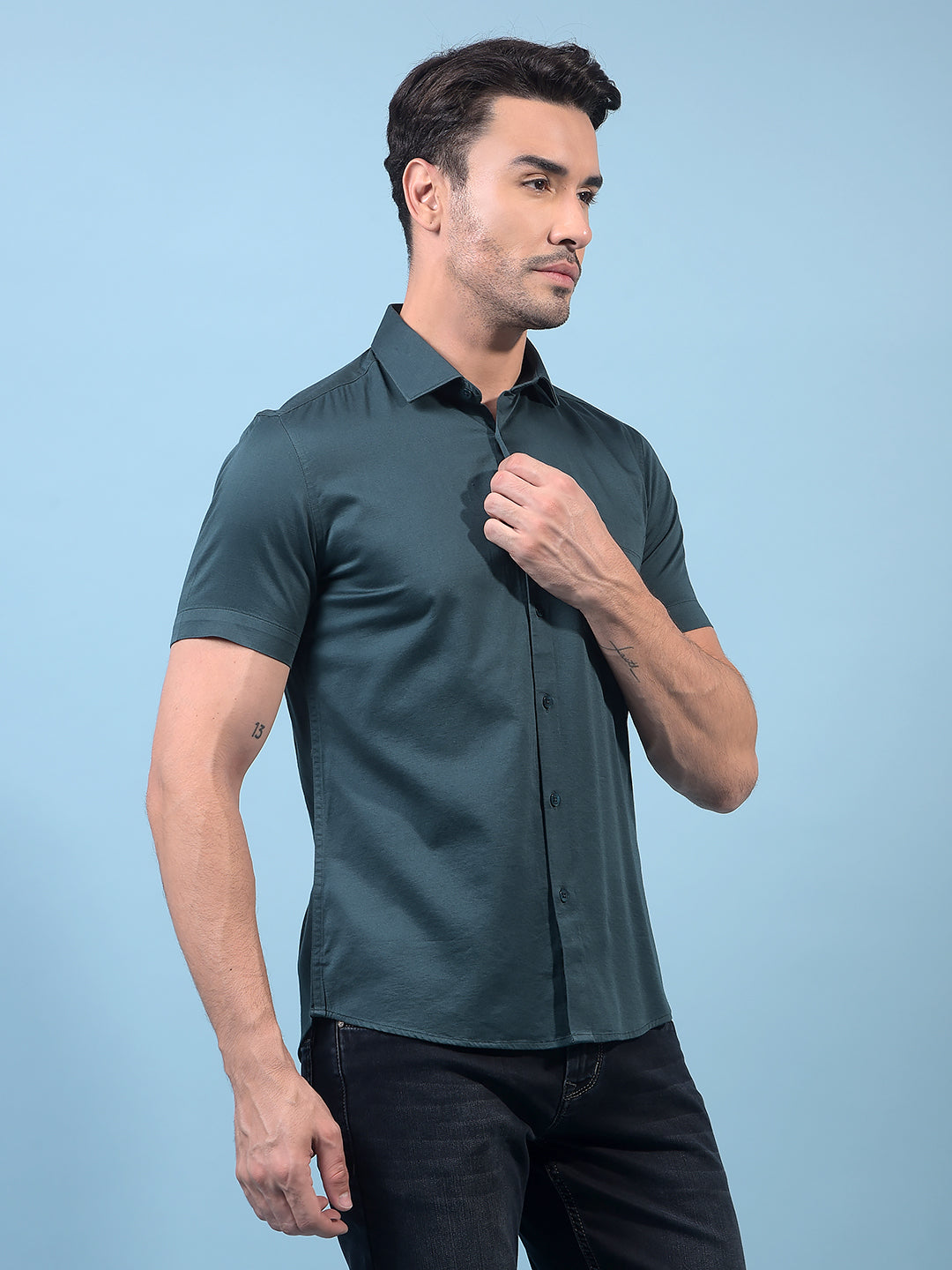 Green Shirt-Men Shirts-Crimsoune Club
