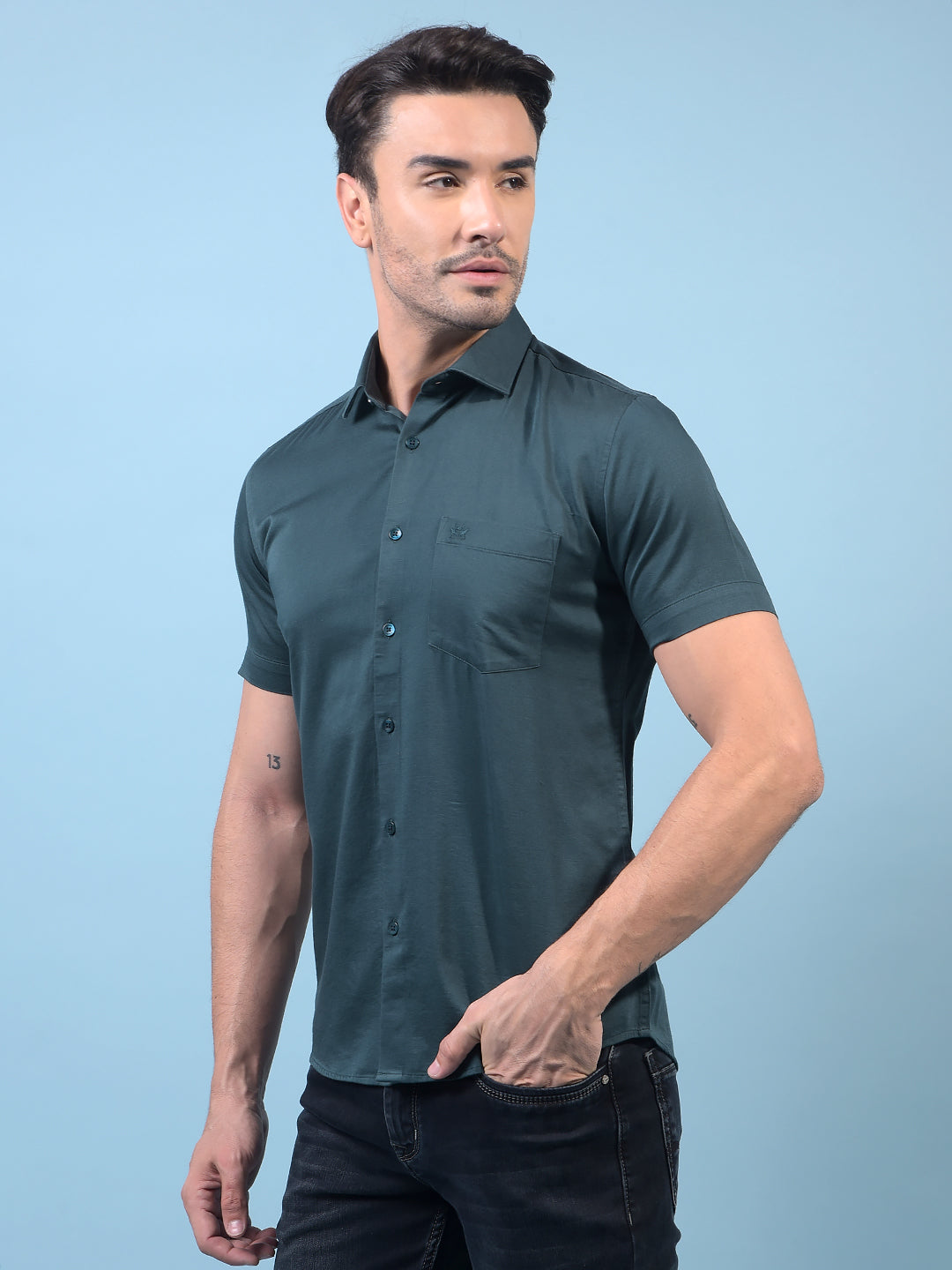 Green Shirt-Men Shirts-Crimsoune Club